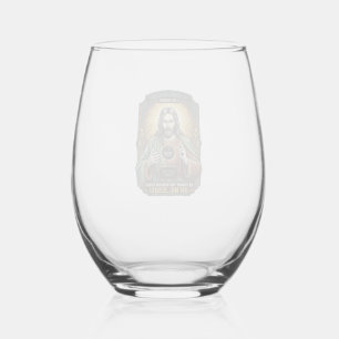 Jesus Black Screen Forgotten Webcam Cover Virtual Stemless Wine Glass