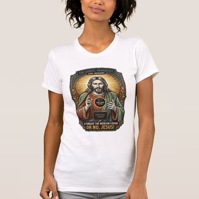 Jesus Black Screen Forgotten Webcam Cover Virtual  T-Shirt (Front)