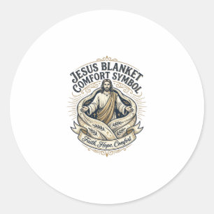 Jesus Blanket Comfort Symbol Jesus Blanket Comfort Classic Round Sticker