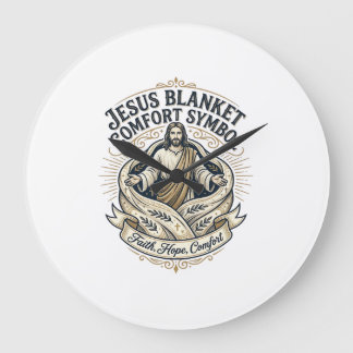 Jesus Blanket Comfort Symbol Jesus Blanket Comfort Large Clock