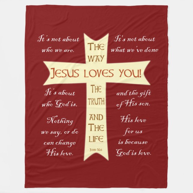 Jesus Blanket- Red Fleece Blanket (Front)