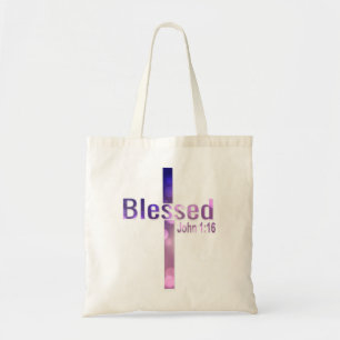 Jesus Blessed By God Christian Faith Vintage Cross Tote Bag
