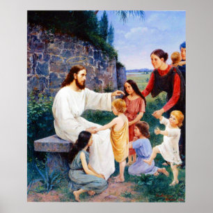 Jesus Blesses The Children Elin Danielson-Gambogi Poster