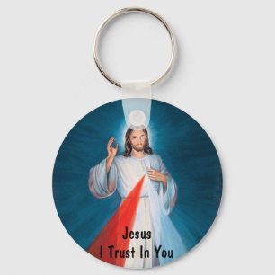 Jesus Blessing Divine Mercy I Trust in You Verse Key Ring
