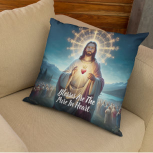 Jesus Blessing the Pure: Heart Amidst Many Cushion