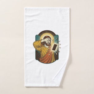 Jesus Blinding Max Phone Brightness Midnight Scrol Hand Towel
