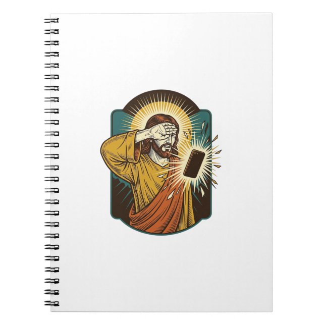 Jesus Blinding Max Phone Brightness Midnight Scrol Notebook (Front)