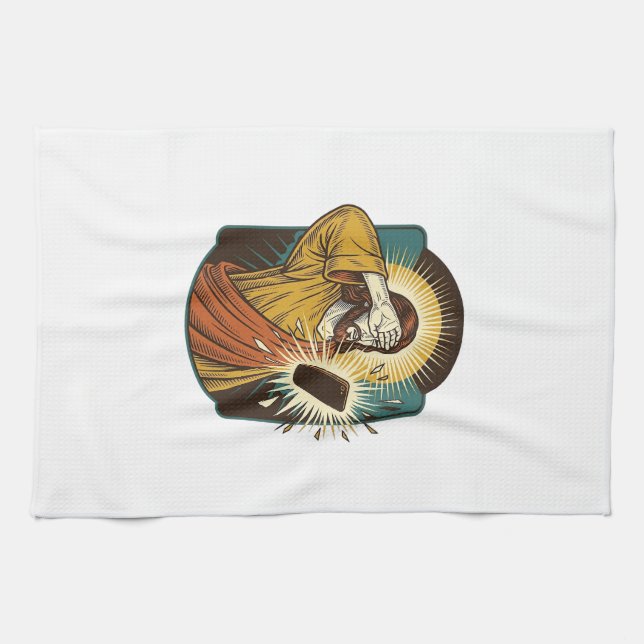 Jesus Blinding Max Phone Brightness Midnight Scrol Tea Towel (Horizontal)