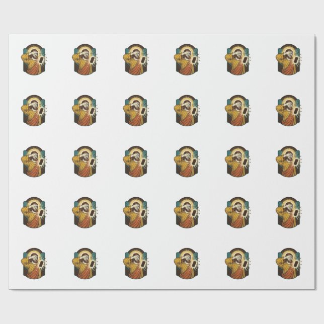 Jesus Blinding Max Phone Brightness Midnight Scrol Wrapping Paper (Flat)