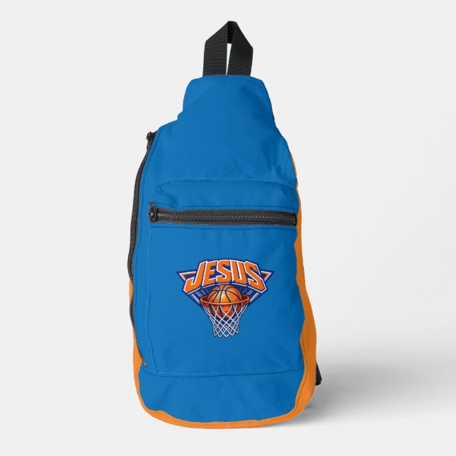 JESUS - Blue and Orange Sling Bag (Front)