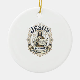 Jesus Blueprint Architect Plan Jesus Blueprint Arc Ceramic Tree Decoration