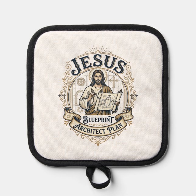 Jesus Blueprint Architect Plan Jesus Blueprint Arc Pot Holder (Front)