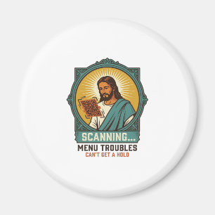 Jesus Blurry QR Code Wont Scan Menu Tech Humor_1 Magnet