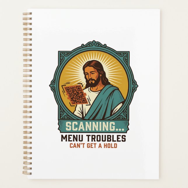 Jesus Blurry QR Code Wont Scan Menu Tech Humor_1 Planner (Front)