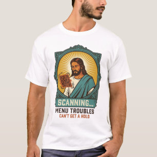 Jesus Blurry QR Code Wont Scan Menu Tech Humor_1 T-Shirt