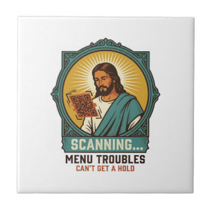 Jesus Blurry QR Code Wont Scan Menu Tech Humor_1 Tile