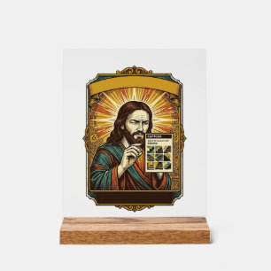 Jesus Blurry Stairs Captcha Test Tech Security Hum Acrylic Sign