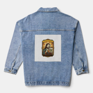 Jesus Blurry Stairs Captcha Test Tech Security Hum Denim Jacket