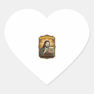 Jesus Blurry Stairs Captcha Test Tech Security Hum Heart Sticker