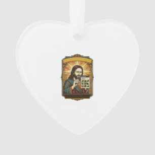 Jesus Blurry Stairs Captcha Test Tech Security Hum Ornament