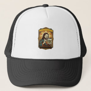 Jesus Blurry Stairs Captcha Test Tech Security Hum Trucker Hat