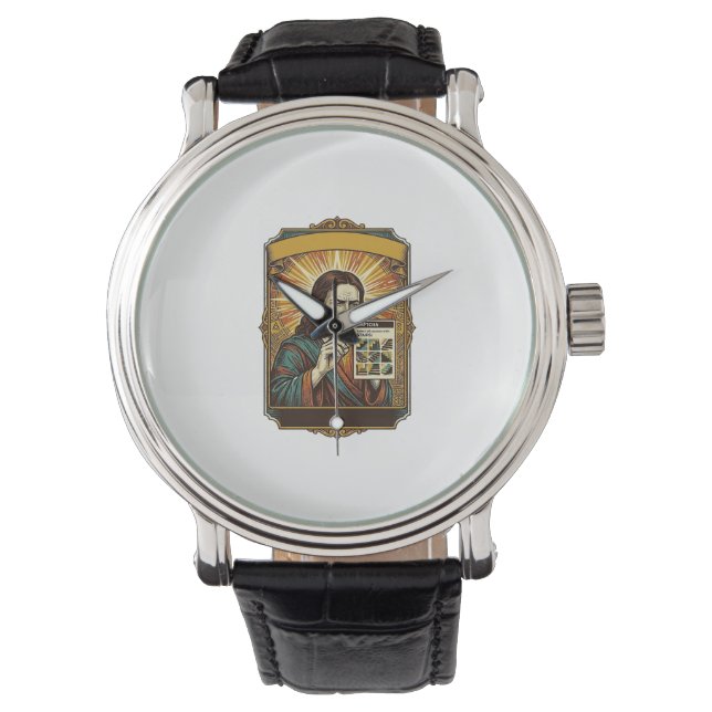 Jesus Blurry Stairs Captcha Test Tech Security Hum Watch (Front)