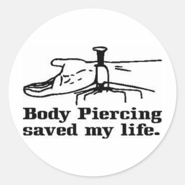 Jesus "Body Piercing" Classic Round Sticker (Front)