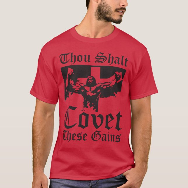 Jesus Bodybuilding Lifting Gains T-Shirt (Front)