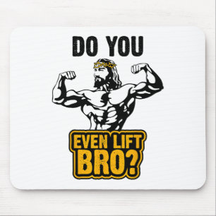 Jesus Bodybuilding T Shirt - Do You Even Lift Bro Mouse Mat