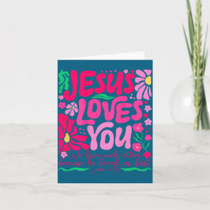 Jesus Boho Floral Religious Faith Bible Verse Card