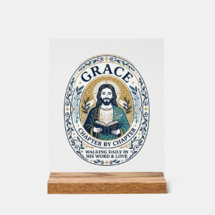 Jesus Book Club Reading Community Graphic Tee Chri Acrylic Sign