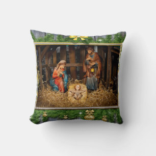 Jesus born manger cushion