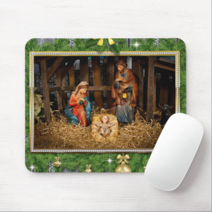 Jesus born manger mouse mat