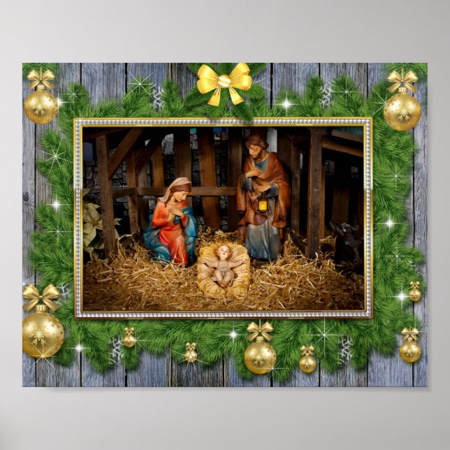 Jesus born manger poster (Front)