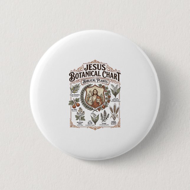 Jesus Botanical Chart Biblical Plants Jesus Botani 6 Cm Round Badge (Front)