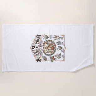 Jesus Botanical Chart Biblical Plants Jesus Botani Beach Towel