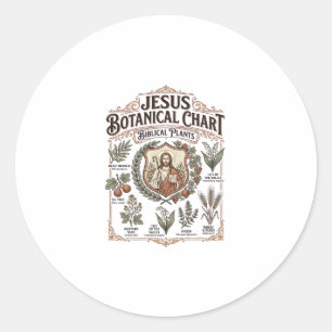 Jesus Botanical Chart Biblical Plants Jesus Botani Classic Round Sticker