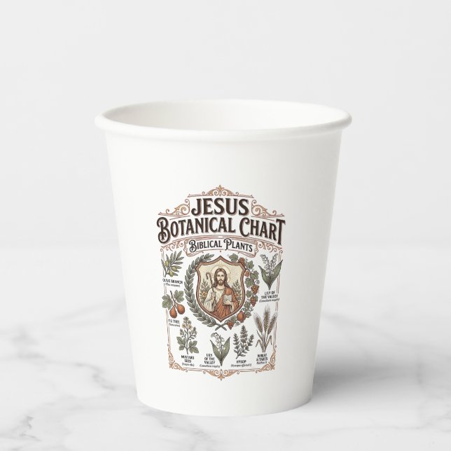 Jesus Botanical Chart Biblical Plants Jesus Botani Paper Cups (Front)