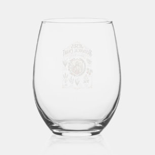 Jesus Botanical Chart Biblical Plants Jesus Botani Stemless Wine Glass