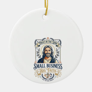Jesus Boutique Small Business Owner Shirt Christia Ceramic Tree Decoration