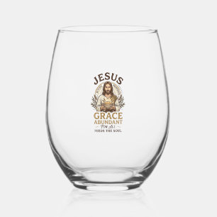 Jesus Bowling Vintage Shirt Christian Graphic_1 Stemless Wine Glass