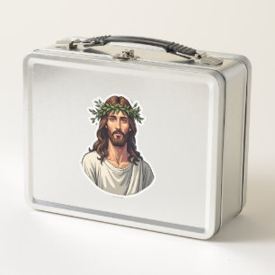 Jesus Branch Crest Vintage Engraving Tee Metal Lunch Box