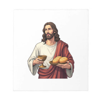 Jesus Bread Wine Vintage Engraving Tee 2 Notepad