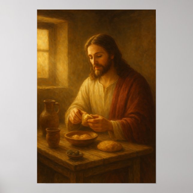 Jesus Breaking Bread Poster (Front)