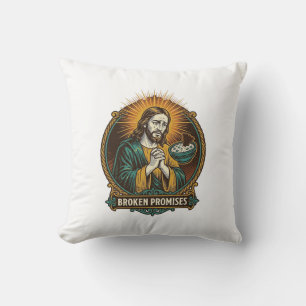 Jesus Broken Chip Stuck In Dip Bowl Party Humor_1 Cushion