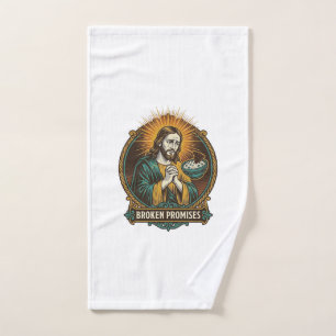 Jesus Broken Chip Stuck In Dip Bowl Party Humor_1 Hand Towel