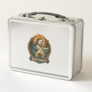 Jesus Broken Chip Stuck In Dip Bowl Party Humor_1 Metal Lunch Box