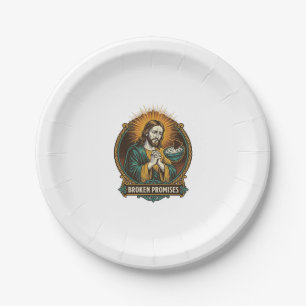 Jesus Broken Chip Stuck In Dip Bowl Party Humor_1 Paper Plate