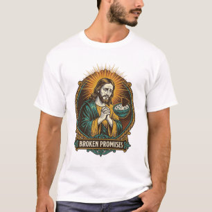 Jesus Broken Chip Stuck In Dip Bowl Party Humor_1 T-Shirt