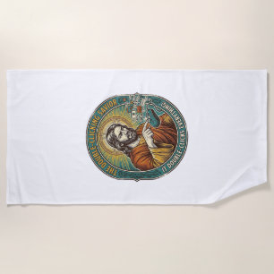 Jesus Broken Double Clicking Mouse IT Office Tech Beach Towel